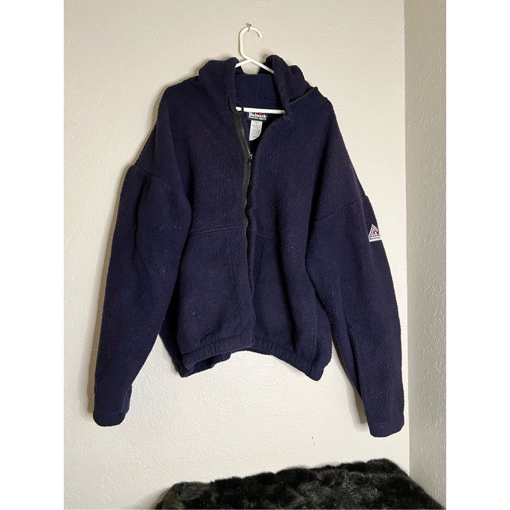 Bulwark FR Fleece Flame Resistant Zip-Up Jacket Men's Size XL Blue